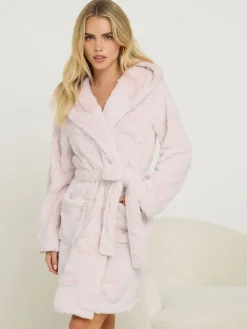 PixieGirl Petite Pink Short Hooded Robe Best