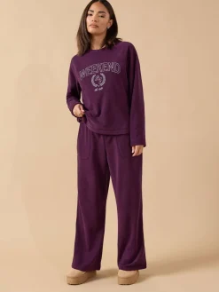 PixieGirl Petite Microfleece Wide Leg Joggers Red Best