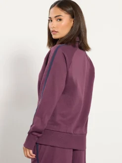 PixieGirl Petite Stripe Collar Zip Sweatshirt Red Best