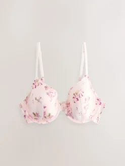 Next Plum Purple/Floral Print Full Cup A-E Smoothing Ultimate Comfort Bras 2 Pack Sale