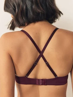 Next A-E Push Up Padded Non Wired Smoothing Bras 2 Pack Plum Purple/Navy Discount