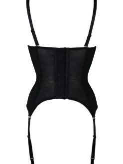 Pour Moi Black Amour Padded Underwired Strapless Basque Bra Clearance