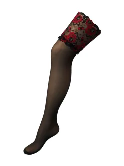 Pour Moi Black Desire Deep Lace 15 Denier Stocking Online
