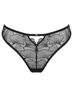 Pour Moi Black Ember Embroidered Thong Hot