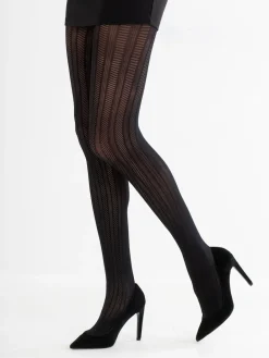 Pour Moi Black Stripe Lace Tights Outlet