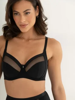 Pour Moi Viva Luxe Non-Padded Side Support Bra Black Outlet