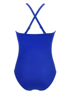 Pour Moi Beach Bound High Neck Swimsuit Blue Hot