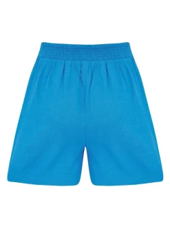 Pour Moi Bree High Waist Elasticated Shorts Blue Best