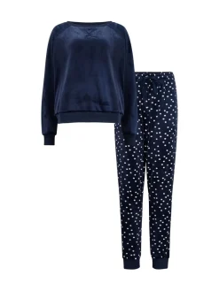 Pour Moi Cosy Fleece Sweatshirt and Jogger Pyjamas Set Blue Outlet