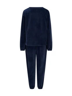 Pour Moi Blue Ribbed Cosy Fleece Lounge Pyjamas Set Sale