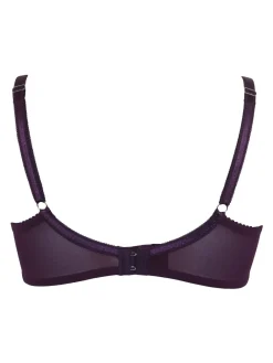 Pour Moi Dark Purple Non Padded Underwired Fleur Balconette Bra Outlet