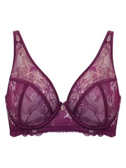Pour Moi Magenta/Pink Non Padded Sonnet Two Tone Lace Bra New