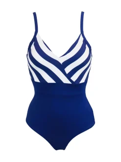 Pour Moi High Line V-Neck Control Swimsuit Navy Outlet