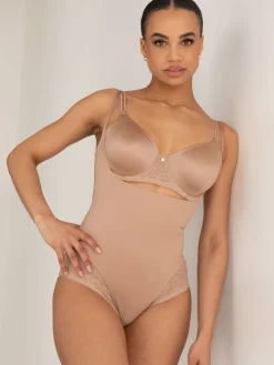 Pour Moi Effortless Tummy Control Wear Your Own Bra Body Shapewear Nude Outlet