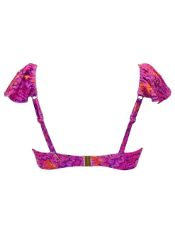 Pour Moi Non Padded Bermuda Underwired Frill Top Purple Hot