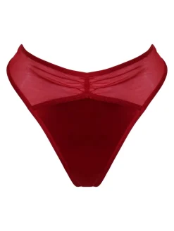 Pour Moi Red All Yours Satin and Mesh Thong