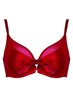 Pour Moi Red All Yours Satin and Mesh Front Fastening Bra