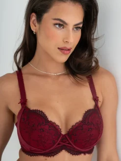 Pour Moi Red Balcony Hollywood Bra Online