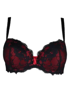 Pour Moi Padded Amour Underwired Bra Red/Black New