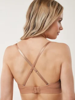 Next A-E Light Pad Smoothing Longline Low Back Strapless Bra Praline Nude Best