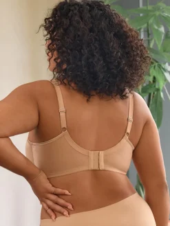 Next F-K Ultimate Support Cotton Minimiser Padded Strap Bra Praline Nude Hot