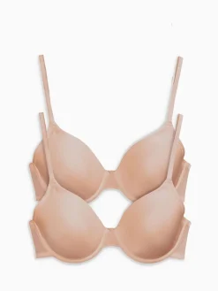 Next Praline Nude Full Cup A-E Smoothing Ultimate Comfort Bras 2 Pack Hot