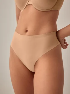 Next High Rise High Leg No VPL Tummy Control Shaping Knickers Praline Nude
