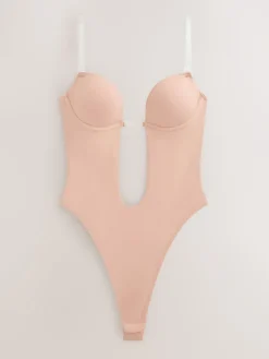 Next Multiway Strap Backless Plunge Body Praline Nude Clearance