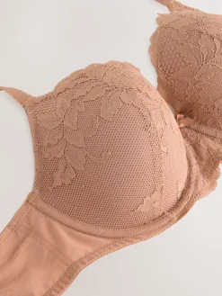 Next Pad Balcony DD+ Lace Bras 2 Pack Praline Nude/Navy Clearance