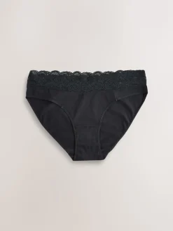 Next High Leg Cotton and Lace Knickers 7 Pack Printed Spot Sale