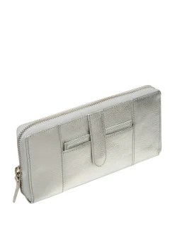 Pure Luxuries London April Leather Purse Silver Outlet