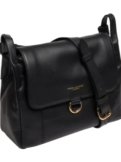 Pure Luxuries London 'Cassie' Leather Crossbody Bag Black Best