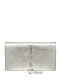 Pure Luxuries London Isla Leather Purse Silver Clearance