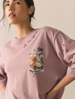 Next Purple Breakfast Short Sleeve Pyjamas Discount