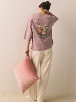 Next Purple Breakfast Short Sleeve Pyjamas Discount