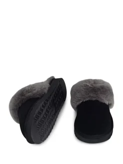 Radley Maple Lane Shearling Cuff Mule Slippers Black Hot