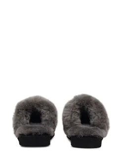 Radley Maple Lane Shearling Cuff Mule Slippers Black Hot