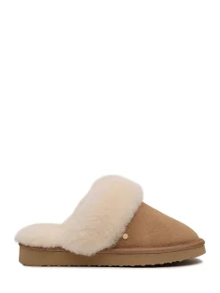 Radley Maple Lane Shearling Cuff Mule Slippers Brown Best