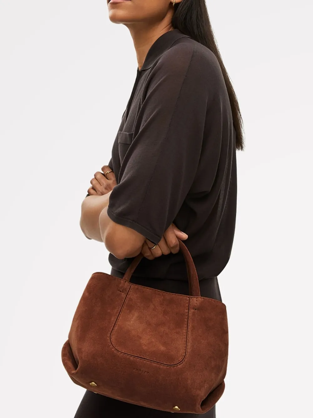 Radley The Compton Small Grab Bag Brown Suede Discount