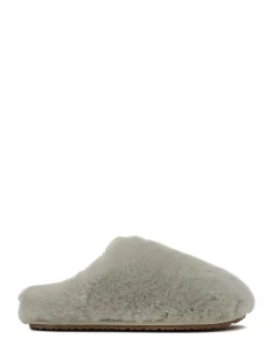 Radley Cloud Street Shearling Fluff Mule Slippers Green Clearance