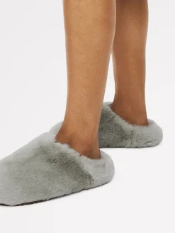 Radley Cloud Street Shearling Fluff Mule Slippers Green Clearance