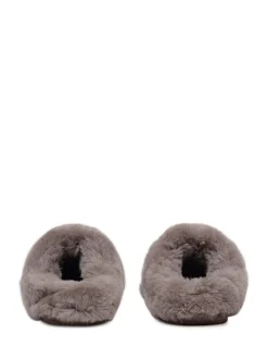 Radley Cloud Street Shearling Fluff Mule Slippers Light Brown New