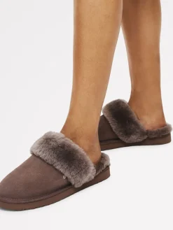 Radley Maple Lane Shearling Cuff Mule Slippers Light Brown Best
