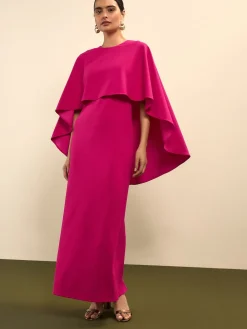 Next Raspberry Pink Cape Maxi Dress Sale