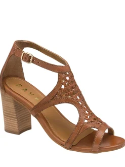 Ravel Leather Heeled Sandals Brown New