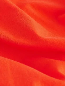 Next 100% Cotton Cap Sleeve V-Neck Mini Dress Red Outlet