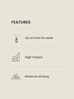 Next B-GG Active Sports High Impact Dry Tech Zip Front Bra Red New