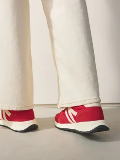 Next Forever Comfort® Leather Jogger Lace Up Trainers Red Best