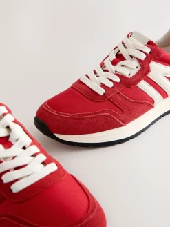Next Forever Comfort® Leather Jogger Lace Up Trainers Red Best