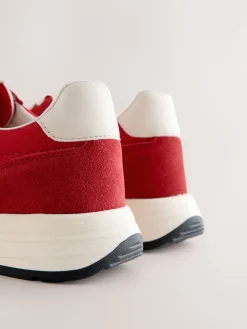 Next Forever Comfort® Leather Jogger Lace Up Trainers Red Best